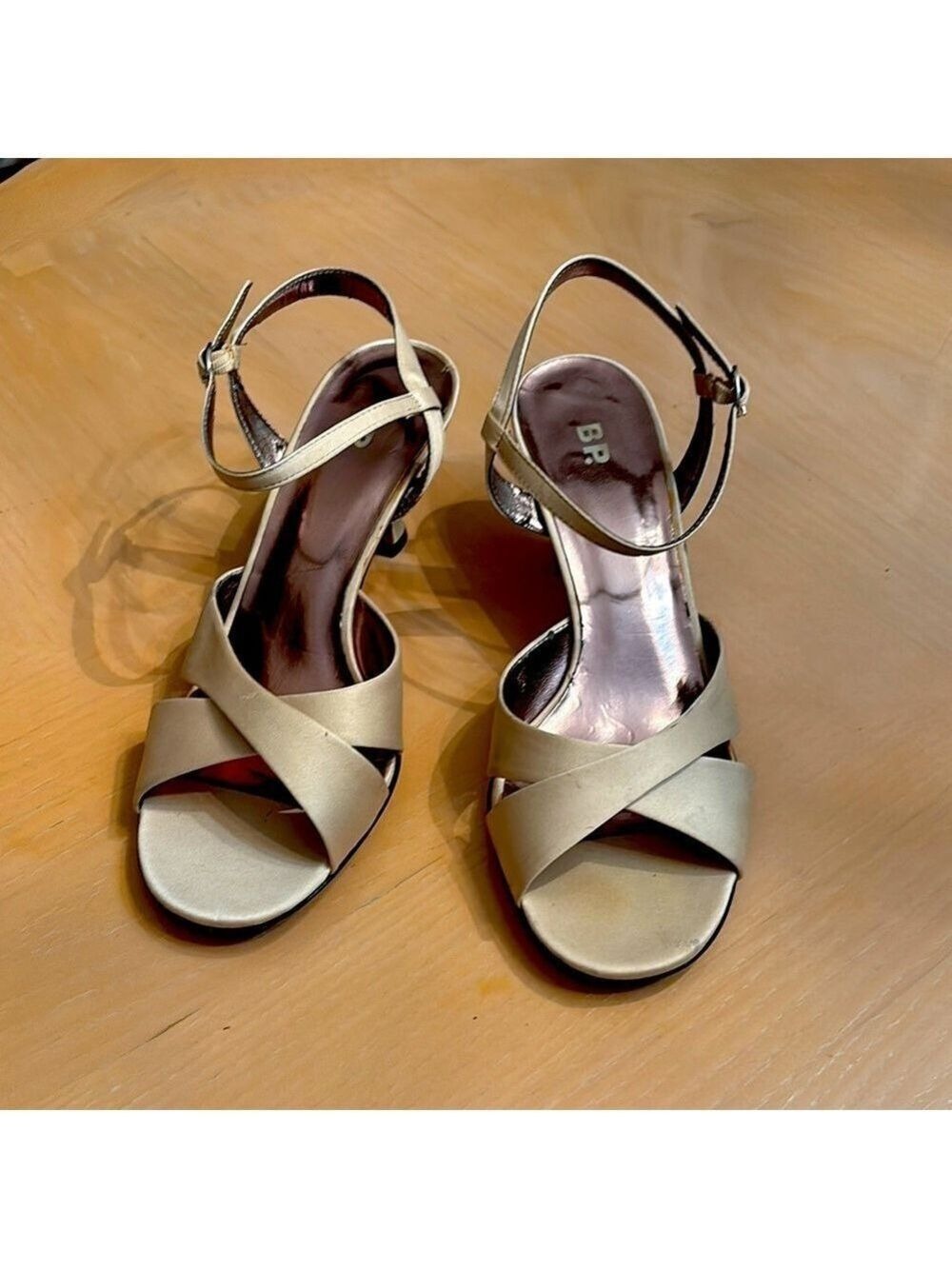 Nordstrom’s BP Alexie Champagne Satin Sandals - Size 7.5